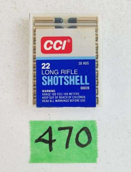 Cci 22 Long Rifle Shotshell 1 X 20 Adam Marshall Land And Auction Llc