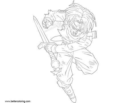 Dragon ball z coloring pages. Dragon Ball Super Coloring Pages Trunks by ...