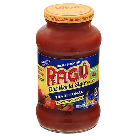Ragu Old World Style Sauce Traditional 24 Oz Tomato And Basil
