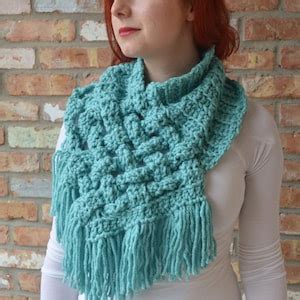 Pattern The Celtic Crochet Woven Cowl Scarf Giant Scarf Chunky Scarf