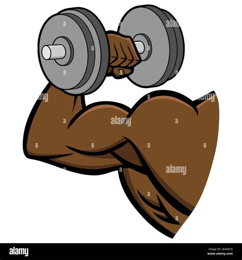 Bodybuilder A Cartoon Illustration Of A Man Lifting Weights For