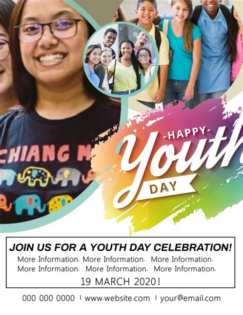 Youth Day Celebration Event Flyer Template Postermywall