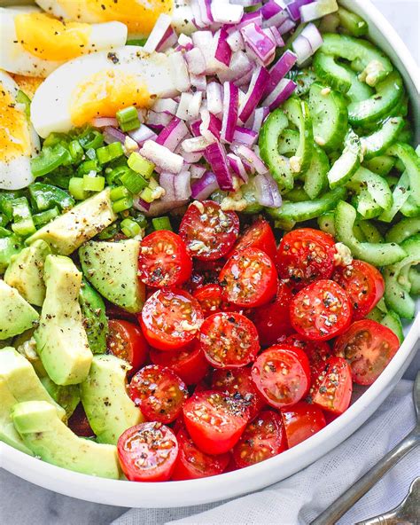 Avocado Salad Recipe With Tomato Eggs And Cucumber Healthy Avocado