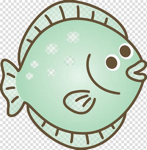 Smile Flounder Cartoon Flounder Fish Transparent Background Png