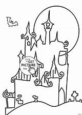 Halloween Castle Coloring Bouncy Printable Happy Drawing Getdrawings Cartoon Draw sketch template