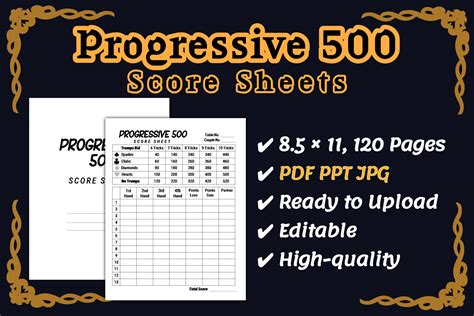 Progressive 500 Score Sheets Template Gráfico Por Pro Poc · Creative