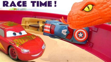 Disney Cars Toys Lightning Mcqueen Vehicle Race Time With Hot Wheels