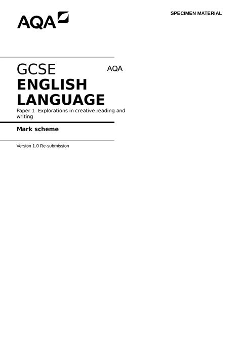 Aqa Gcse English Language Paper Insert Explorations In Creative Reading And Writing