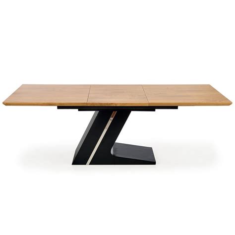 Table de salle à manger design extensible avec pied central en acier