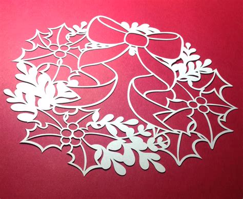 Do It Yourself ‘christmas Wreath Digital Papercutting Template Kelly