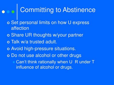 Ppt Abstinence A Responsible Decision Chapter 12 Lesson 4 Powerpoint