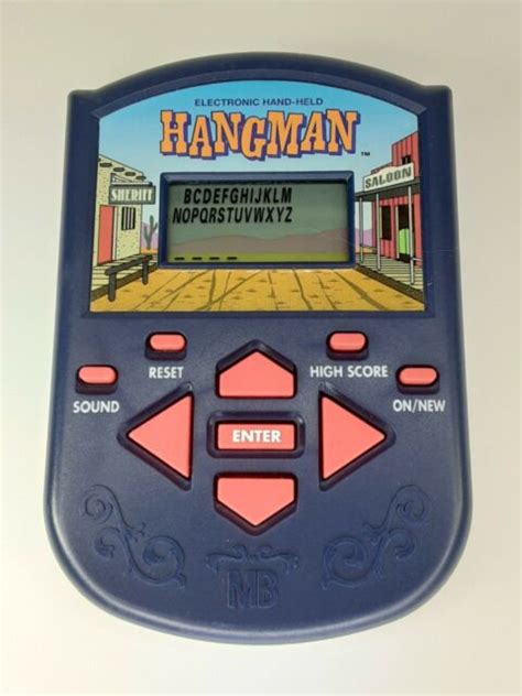 1995 Mb Hangman Electronic Hand Held Game Milton Bradley Puzzle