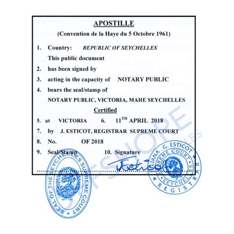 It specifies who holds which positions within the organization. Hague Apostille | from the Supreme Court of the Seychelles | offshore.sc