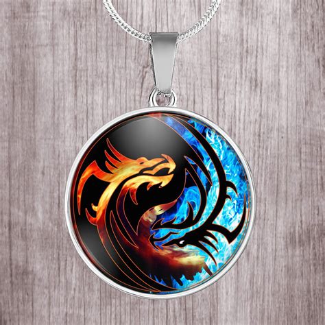 Design Time Ts Yin Yang Dragons Fire And Ice Design Stainless