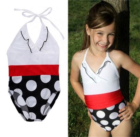 Girls Toddler Swimwear Polka Kids Girls Swimming Costume Summer
