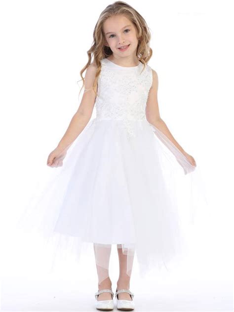 Lace Bodice First Communion Dress Long Sleeves