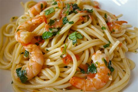 Spaghetti Aux Crevettes L Ail Menus Propos