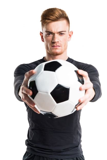 Premium Photo Man Holding A Soccer Ball