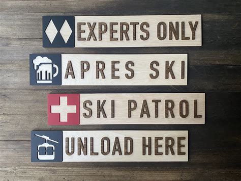 Ski Cabin Rustic Decor Signs Choose Your Design Mountain Theme