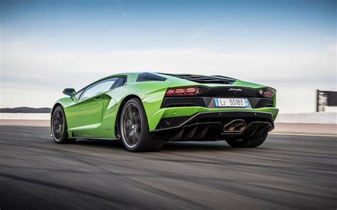 Download wallpapers Lamborghini Aventador S, 2017, rear ...