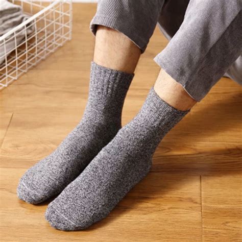 5 Pairs Fashion Wool Cashmere Socks Winter Warm Thick Solid Sports
