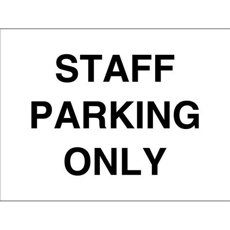 Staff Parking Only Signs From Key Signs Uk