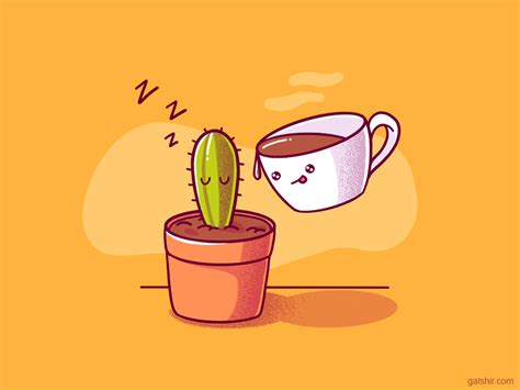 Drawing is done on top of a collage of newspaper scraps. Cactus and a Coffee Mug | Mug drawing, Coffee mugs, Coffee magazine