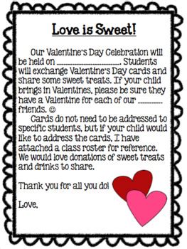 Valentines day letters for him. Valentines Day Parent Letter by TeachForTheSmiles | TpT