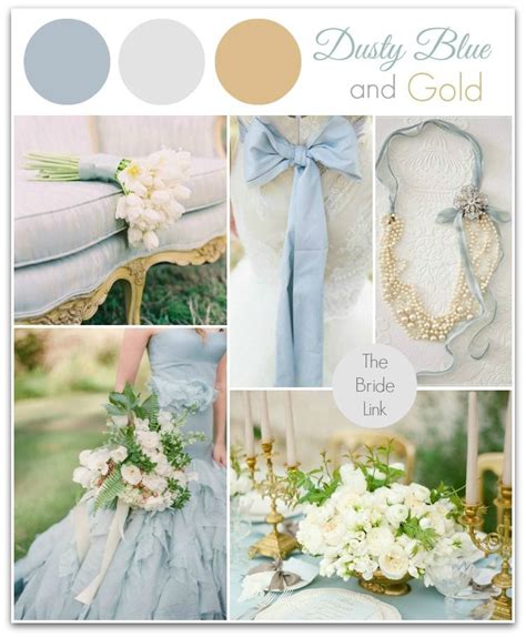 Dusty Blue And Gold Wedding Inspiration Gold Wedding Colors Blue