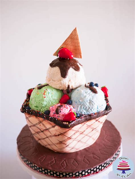 Ice Cream Sundae Cake Decorated Cake By Veenas Art Of Cakesdecor