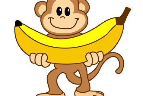 Illustration Of Cartoon Monkey Holding Banana Royalty Free Svg Clip