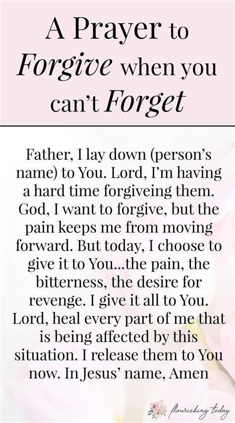 How To Forgive When You Cant Forget Inspirational Prayers Prayer