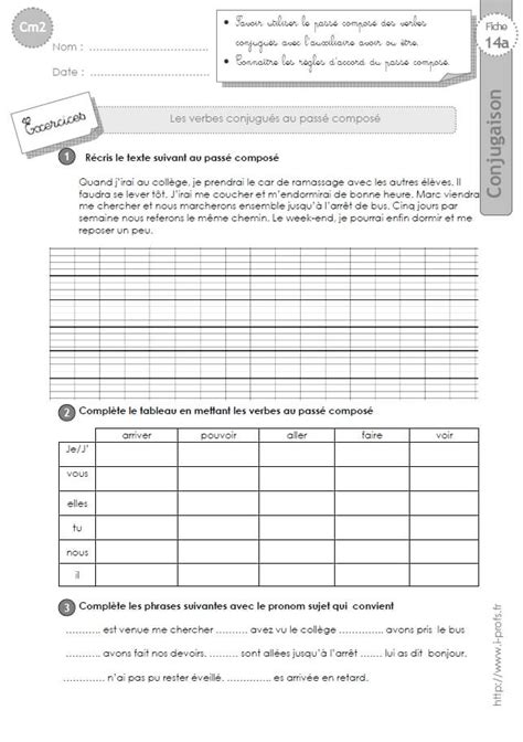 Cm Exercices Conjugaison Corrig S Le Pass Compos 14208 Hot Sex Picture