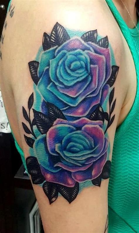 Blue Roses Tattoo By Jesse Neumann Tattoonow Rose Tattoos For Women