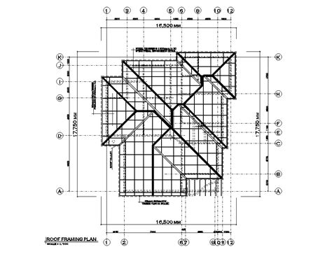 X M House Plan Of Roof Framing Detail Is Given In This Autocad Drawing File Download Now