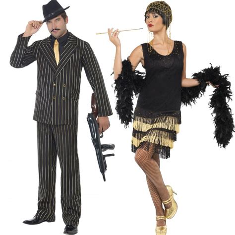 gangster and fringed flapper couples costumes pirates from a2z fancy dress uk