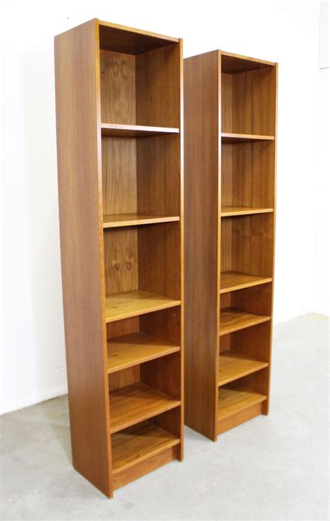 Danish Modern Domino Mobler Teak Bookcasespair Of Shelves Mid Century