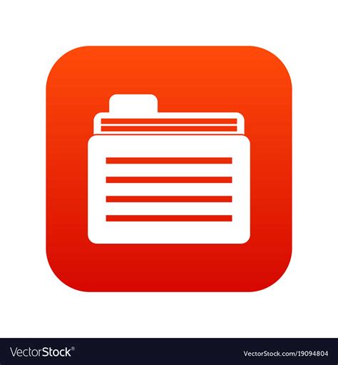 File Folder Icon Digital Red Royalty Free Vector Image