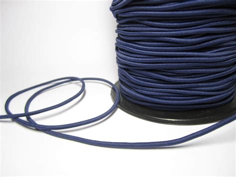 Fabric Elastic Cord In Navy Blue 3 Yds Elastic Cord In