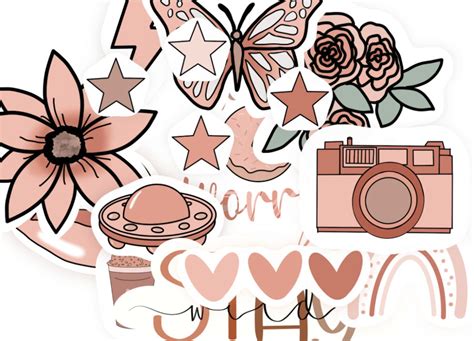 Random Sticker Pack Pink Nude Aesthetic Random Stickers Set Etsy My