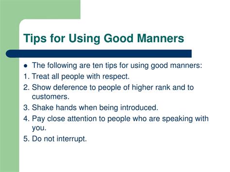 Ppt Using Good Manners Powerpoint Presentation Free Download Id