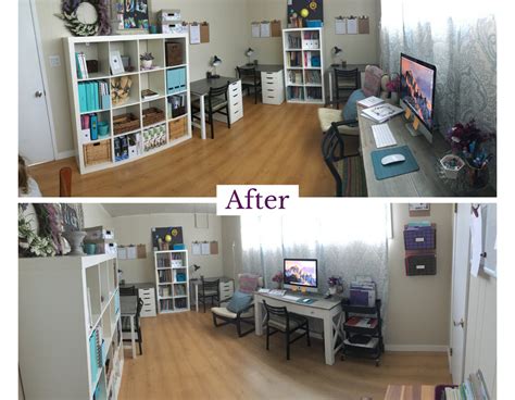The clean simple rustic wood table and the large print stand out and make the room feel larger. Homeschool Organization With Or Without A School Room ...