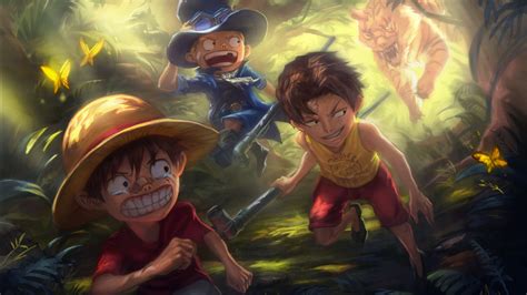 See more ideas about ace sabo luffy, luffy, ace and luffy. One Piece Luffy Ace Sabo On The Forest A Triger Coming On ...