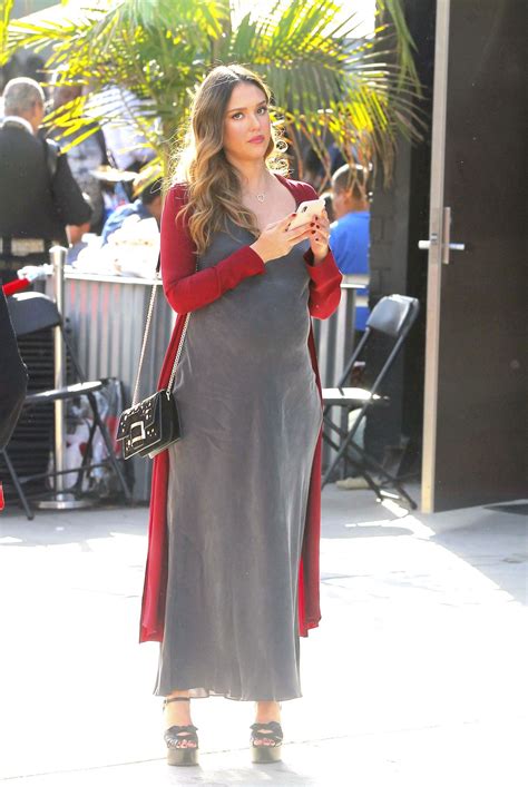 Pregnant Jessica Alba Arrives At Lyft Community Holiday