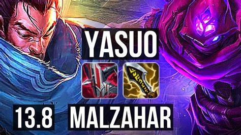 Yasuo Vs Malzahar Mid 718 25m Mastery 1000 Games Godlike