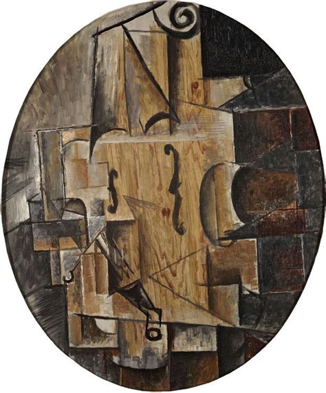New york, museum of modern art, four americans in paris: Pablo Picasso - Still Life with Violin (Toile Ovale), 1914 ...