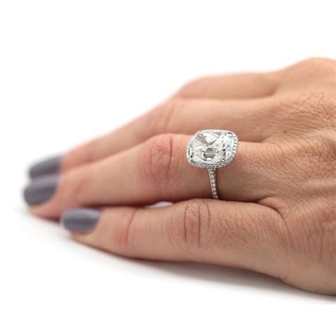 Gia Certified 753 Carat Cushion Cut Diamond Platinum Ring Upper Luxury