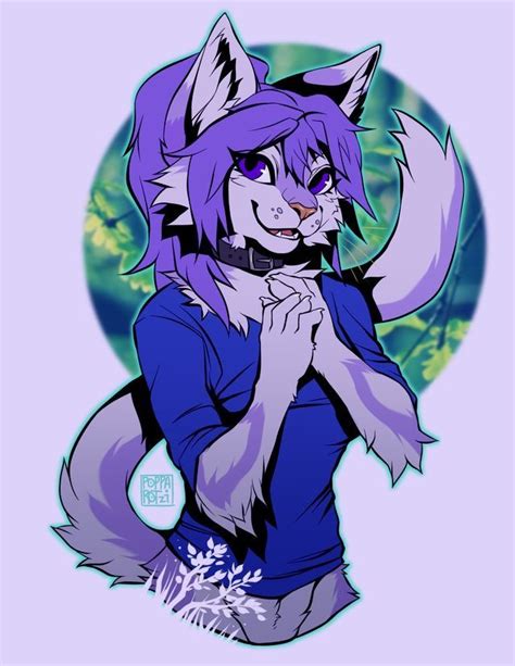 Purple Wolf Cat Furry Furry Oc Furry Drawing