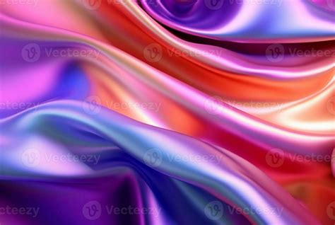 Abstract Background With 3d Wave Bright Gold And Purple Gradient Silk