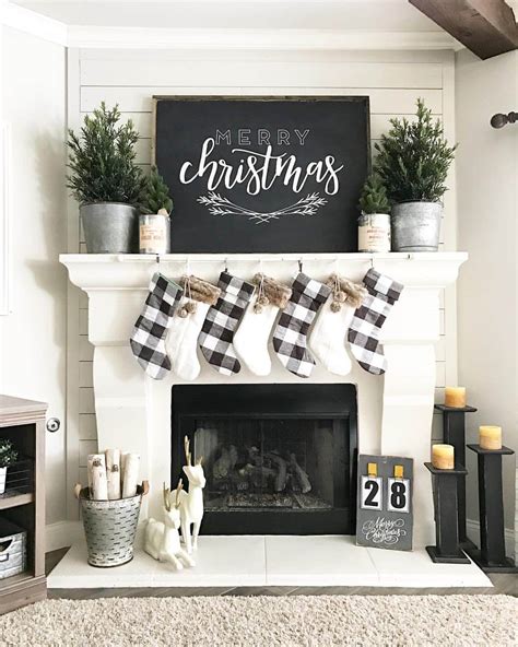 Black And White Christmas Fireplace Inspiration — Homebnc